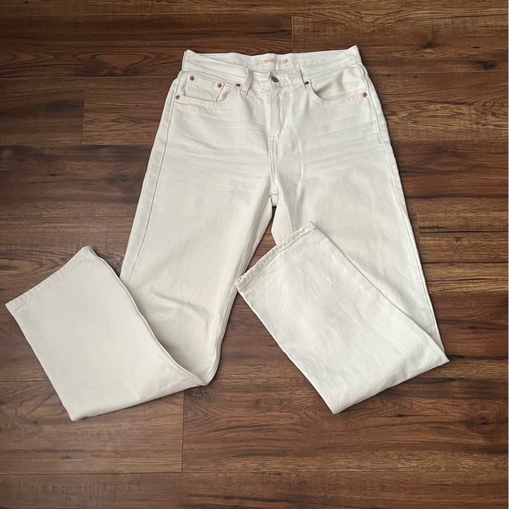 Levi’s Low Pro Straight Jeans Womens Size 27 White Classic Denim Silver Tab 90s